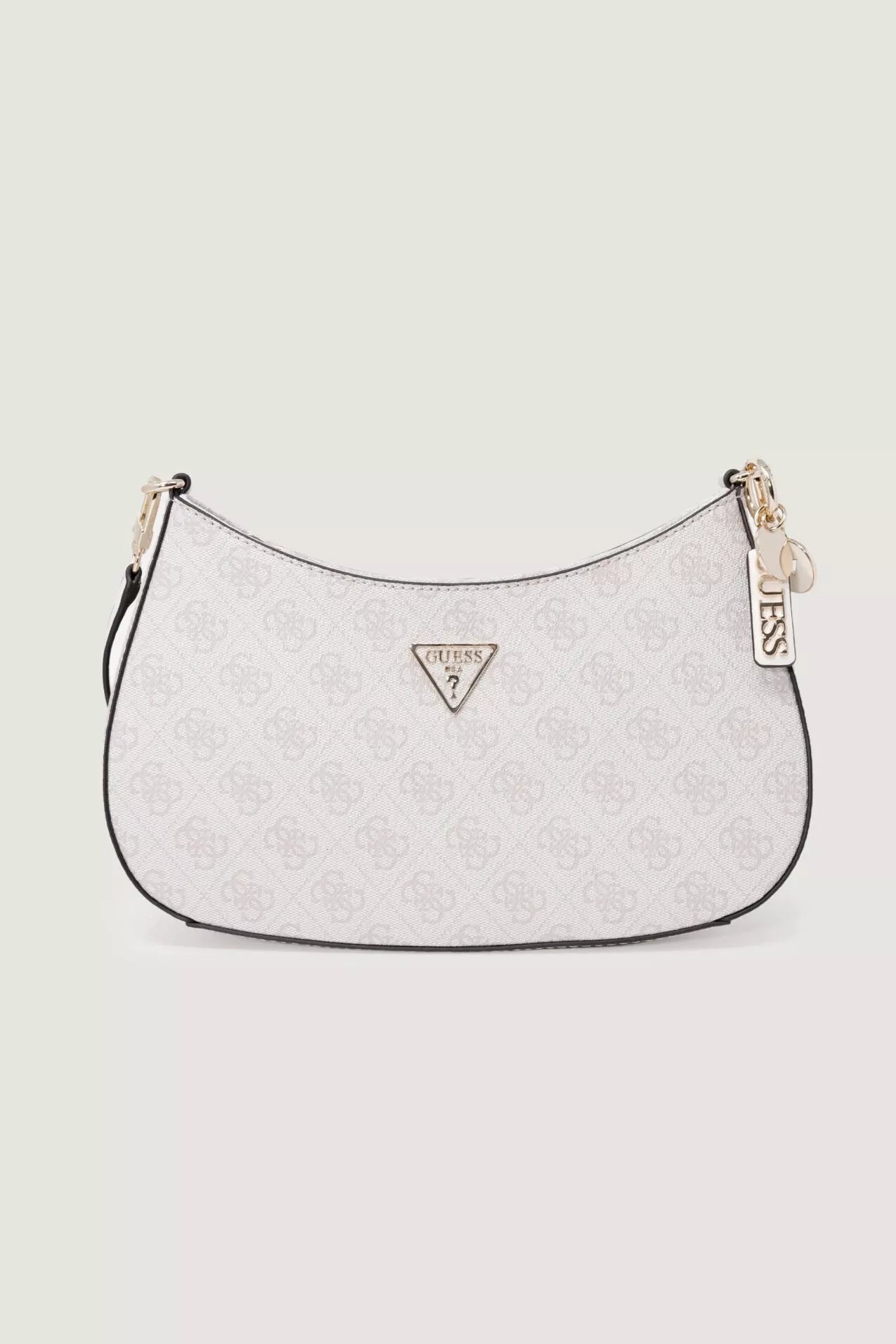 Guess Women’s Beige Printed Shoulder Bag – Elegant PU Leather Fall/Winter Handbag
