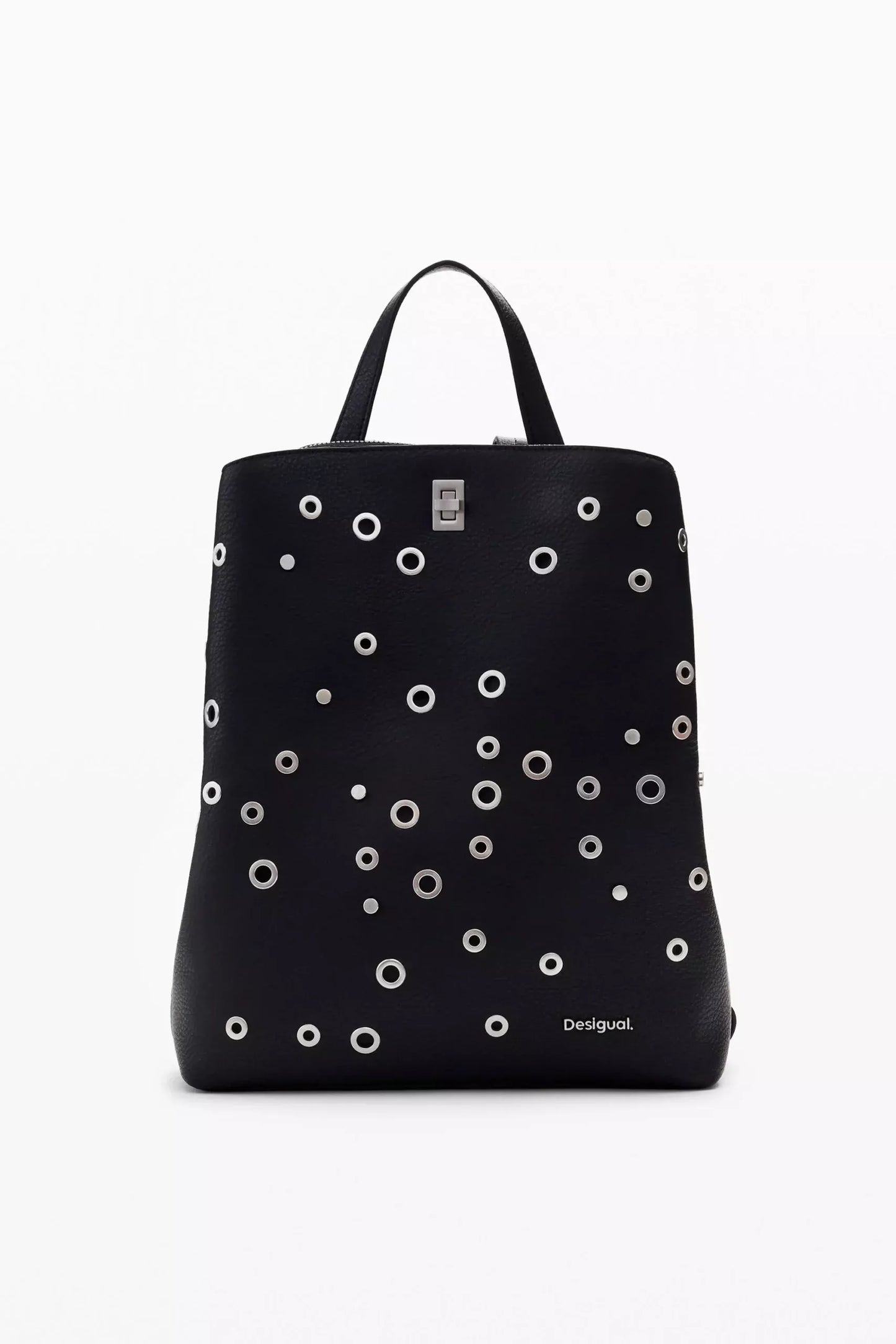 Desigual Women’s Black Plain Handbag with Zip Closure