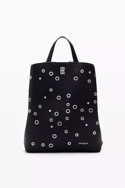 Desigual Women’s Black Plain Handbag with Zip Closure