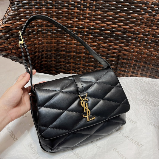 Iconic YSL Matelassé Quilted Monogram Flap Shoulder Bag
