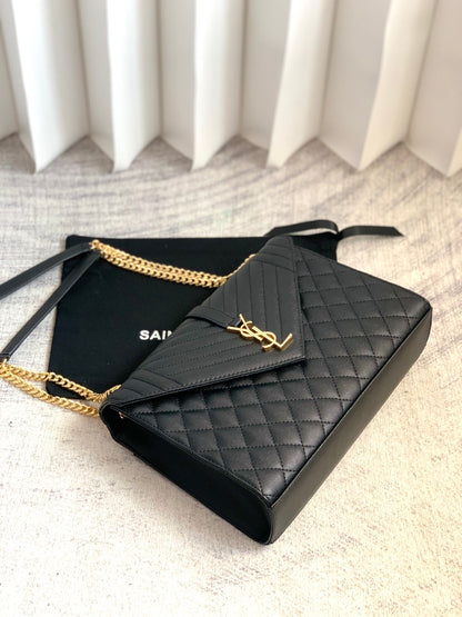 Saint Laurent Grained Leather Crescent Mini Shoulder Bag with Monogram Closure