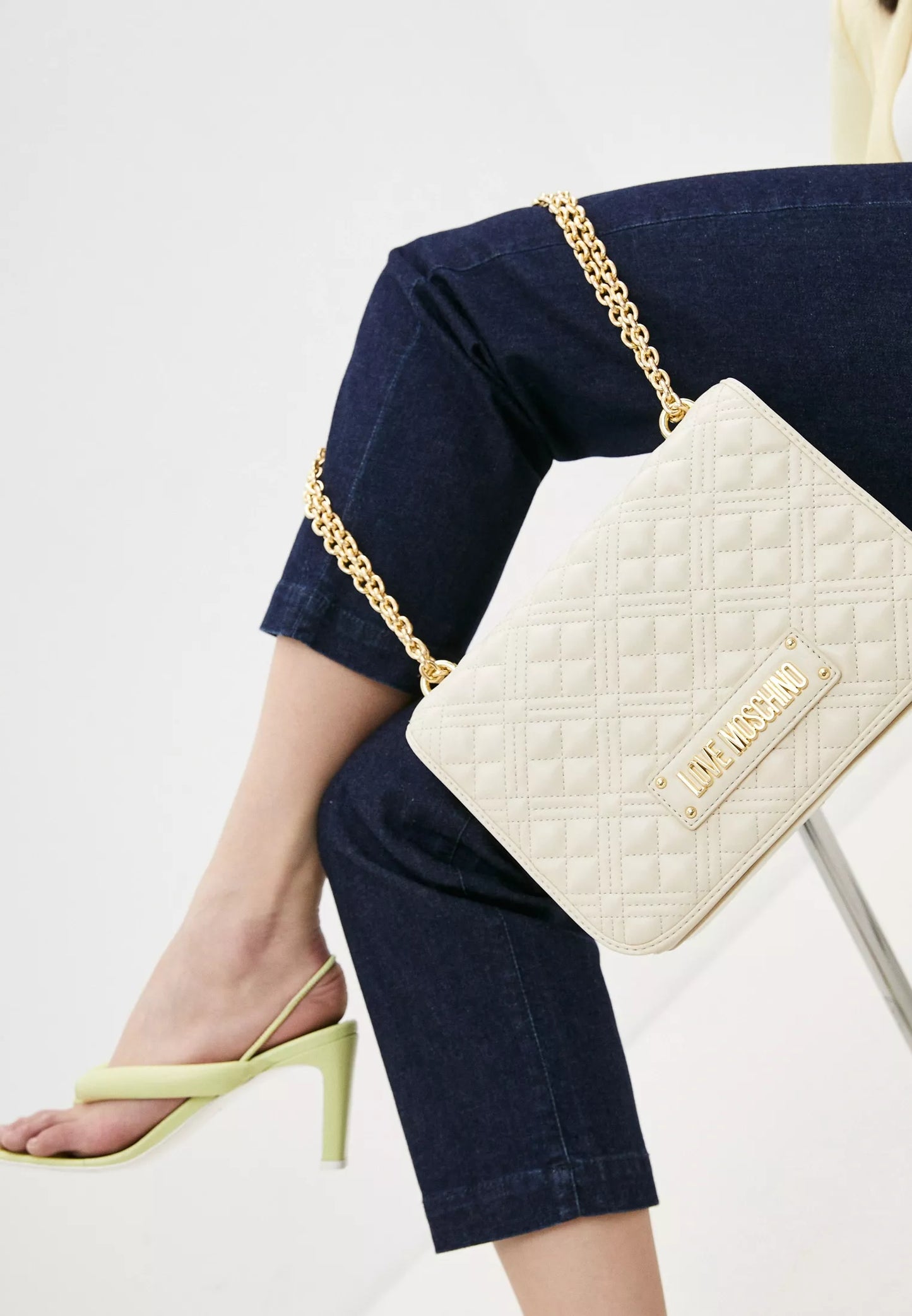 Love Moschino Beige Shoulder Bag for Women – Elegant, Minimalist & Versatile Everyday Bag