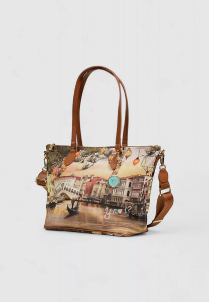 Y Not? Women’s Beige Print Handbag & Shoulder Bag – Stylish & Versatile Fall/Winter Bag