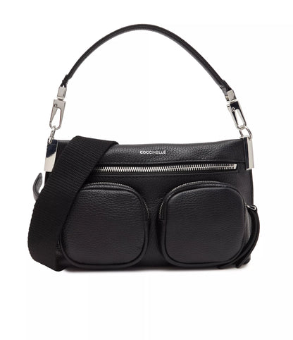 Coccinelle Women’s Black Leather Zip-Top Bag