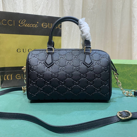 Gucci Light Blue/Mint GG Canvas Medium Tote Bag with Leather Trim