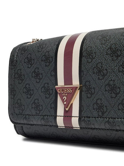 Guess Women’s Black Shoulder Bag – Elegant PU Leather Handbag for Fall & Winter