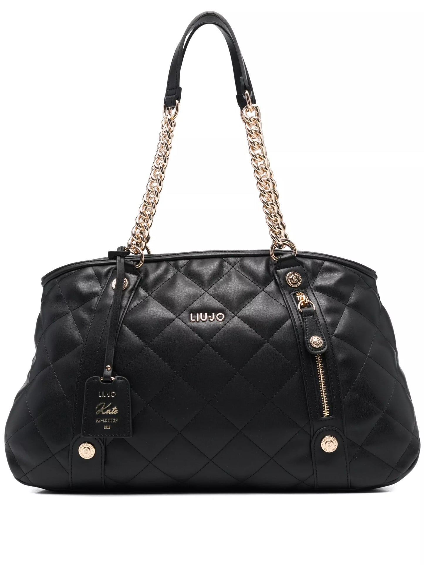 Liu Jo Women’s Black & White Bag – Elegant Contrast with Secure Zip Fastening