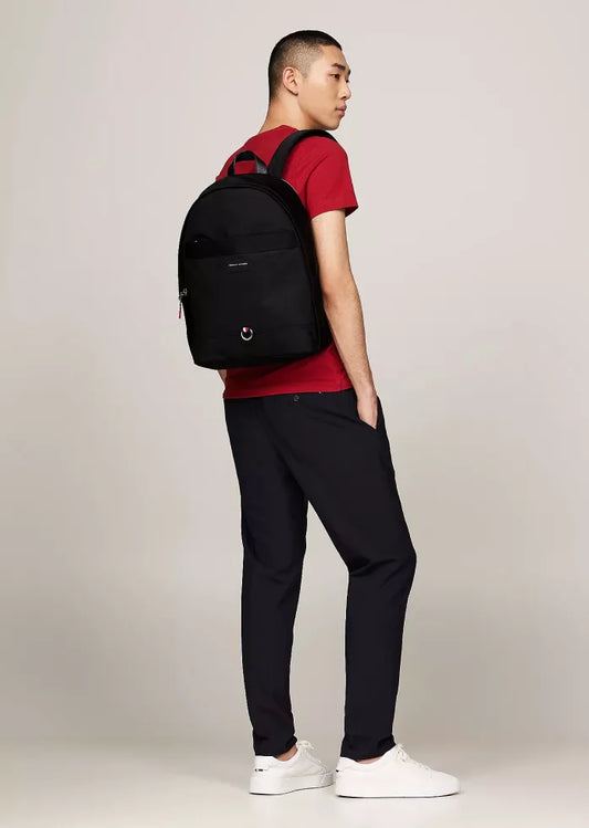 Tommy Hilfiger Men’s Recycled Polyester Backpack – 90% Recycled, 10% Polyurethane, Fall/Winter Bag