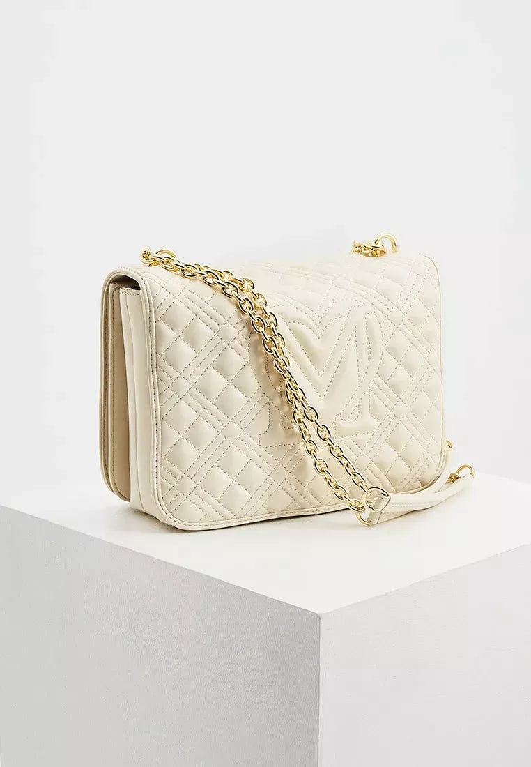 Love Moschino Beige Shoulder Bag for Women – Elegant, Minimalist & Versatile Everyday Bag