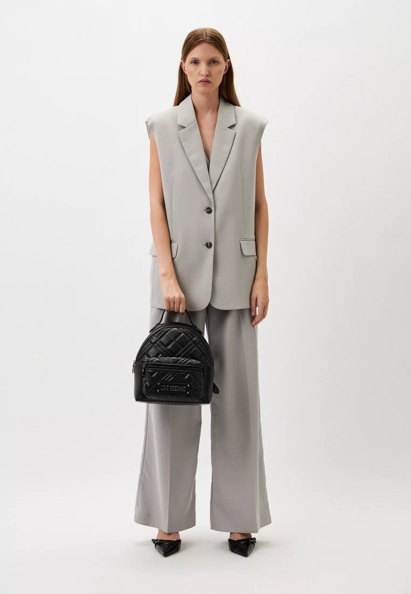 Love Moschino Women’s Black Rucksack with Front Pockets – Elegant Everyday Backpack