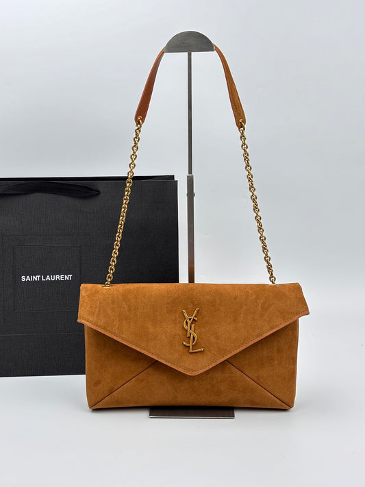 Saint Laurent Cassandre Suede Envelope Shoulder Bag