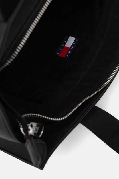Tommy Hilfiger Large Women’s Black Bag – 100% Polyurethane, Spring/Summer Tote