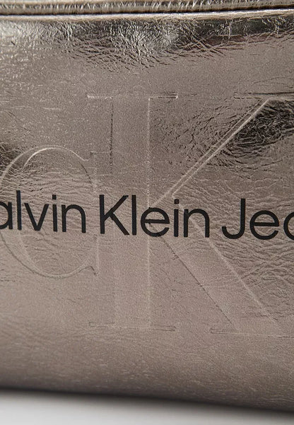 Calvin Klein Women’s Silver Handbag – Premium Polyurethane | Fall/Winter Collection | Elegant & Versatile Everyday Bag