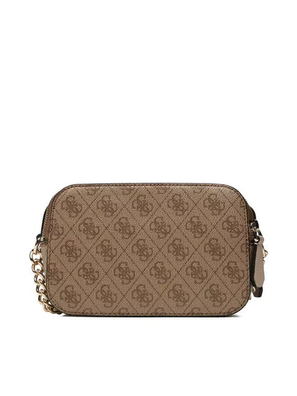 Guess Women’s Brown Printed Shoulder Bag – Trendy Fall/Winter PU Leather Handbag