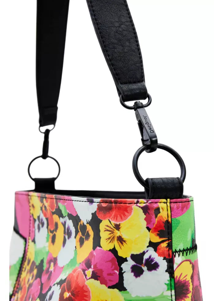 Desigual Black Handbag with Adjustable Strap & Sleek Logo Detail