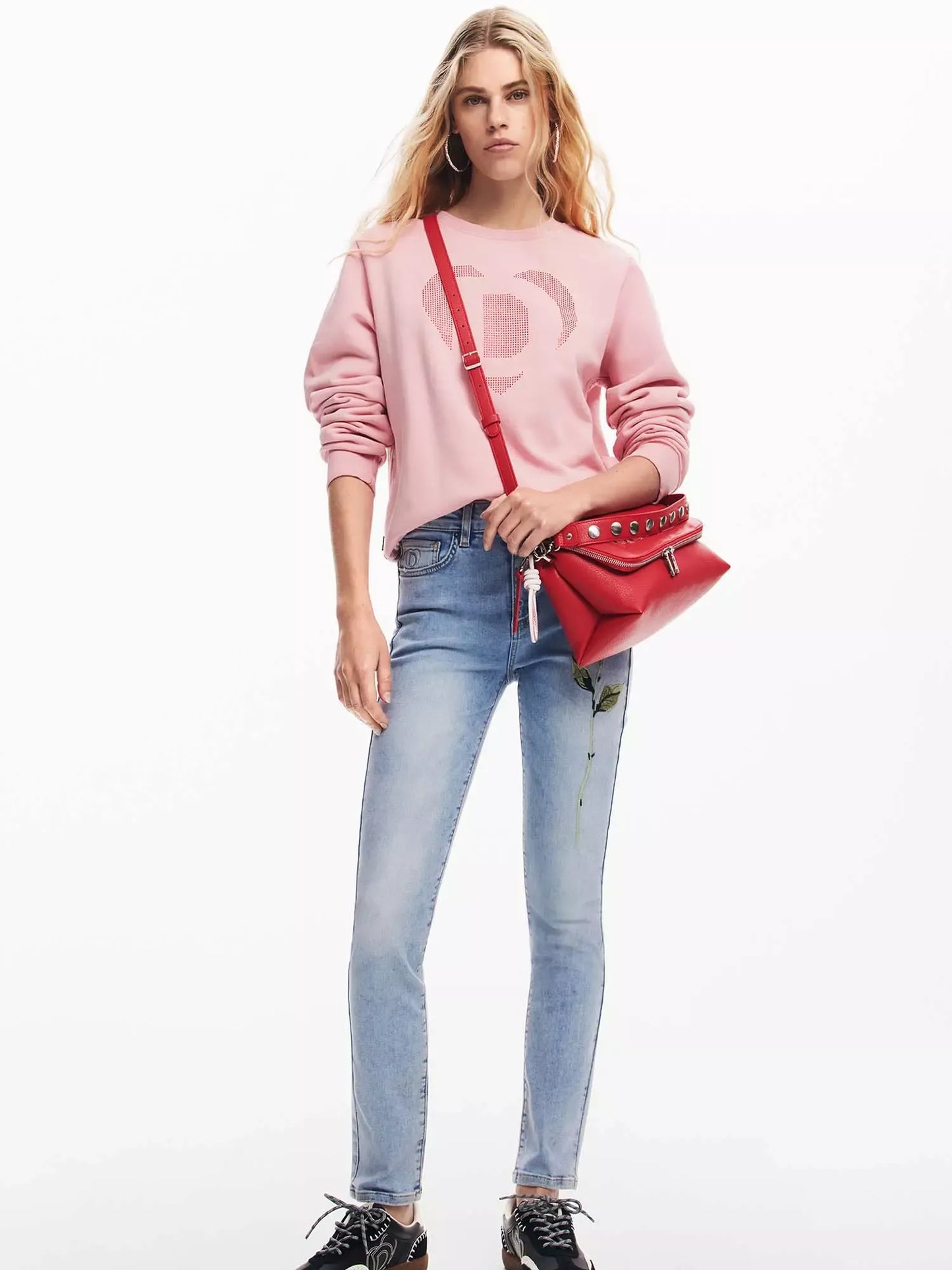 Desigual Small Red Handbag with Shoulder Strap