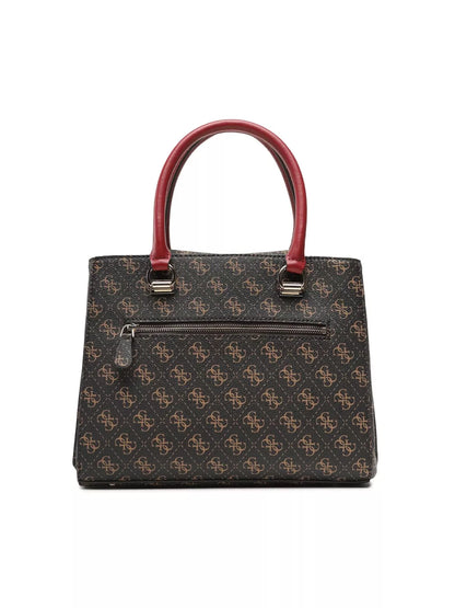 Guess Women’s Brown Zip-Fastening Handbag – Spacious Fall/Winter Tote