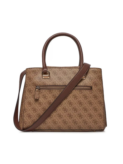 Guess Women’s Beige Handbag with Shoulder Strap & Multi-Zip Pockets – Stylish Fall/Winter Essential