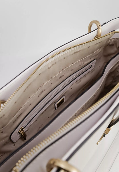 GUESS Women’s White Handbag – Elegant Fall/Winter Fashion Accessory