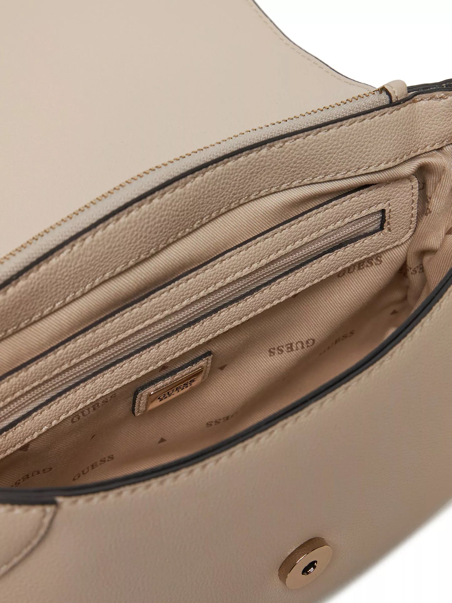 Guess Women’s White Shoulder Bag – Elegant PU Leather Handbag for Everyday & Special Occasions