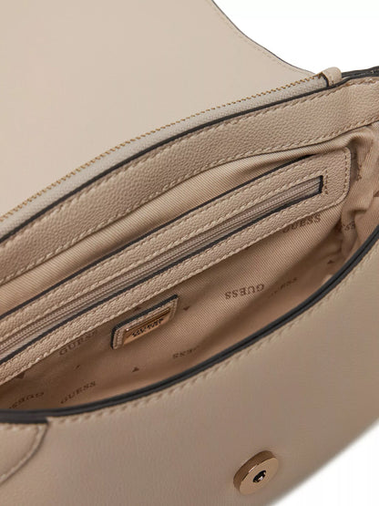 Guess Women’s White Shoulder Bag – Elegant PU Leather Handbag for Everyday & Special Occasions