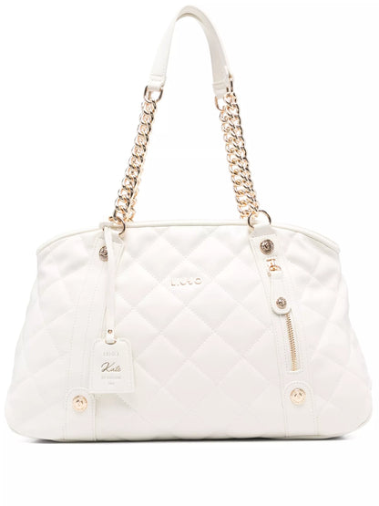 Liu Jo Women’s Black & White Bag – Elegant Contrast with Secure Zip Fastening