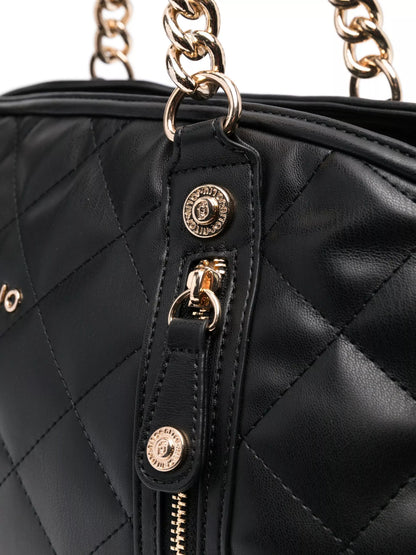 Liu Jo Women’s Black & White Bag – Elegant Contrast with Secure Zip Fastening