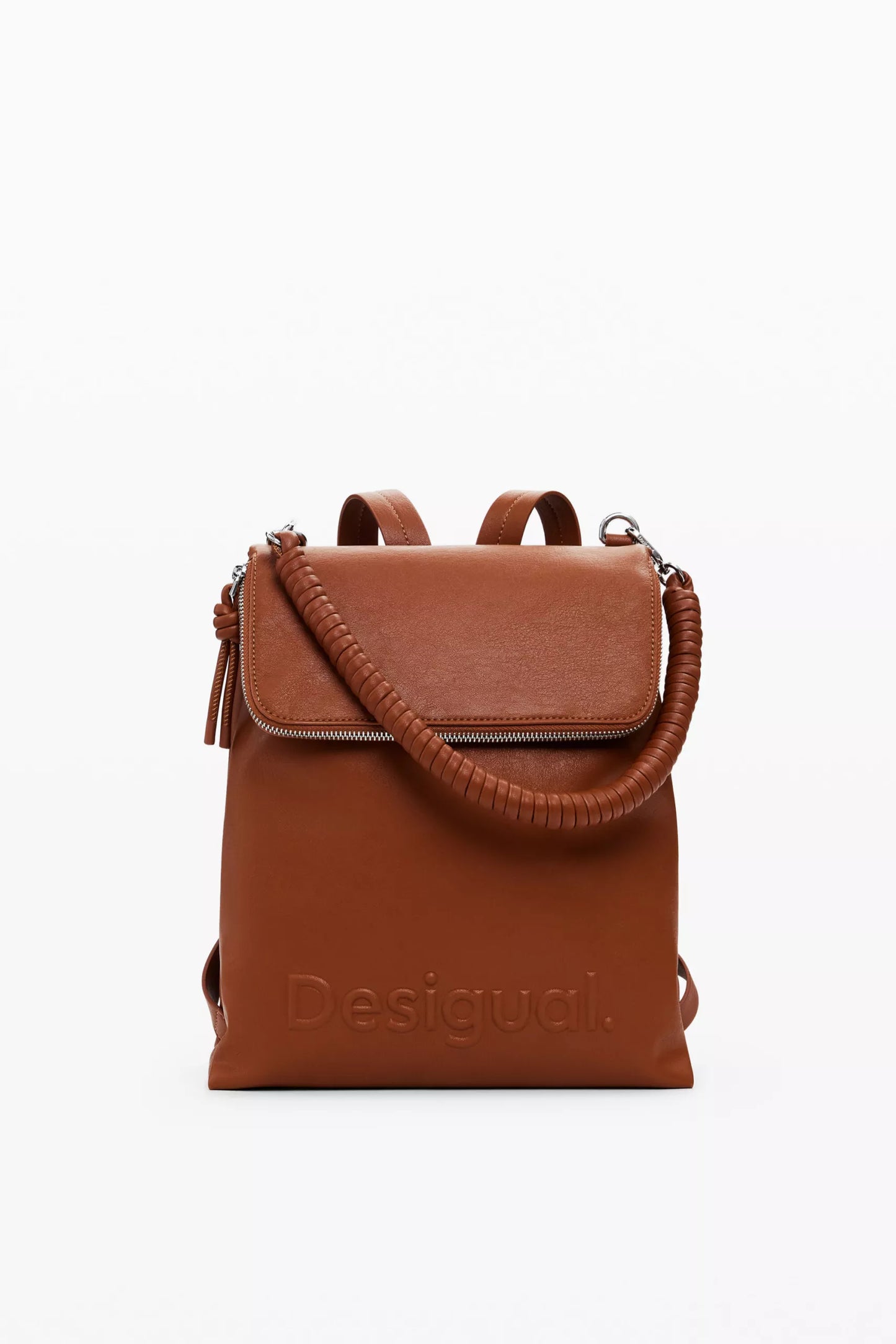 Desigual Women’s Brown Handbag with Zip Closure