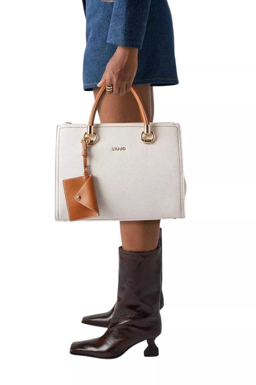 Liu Jo Women’s Plain White Handbag with Zip Fastening