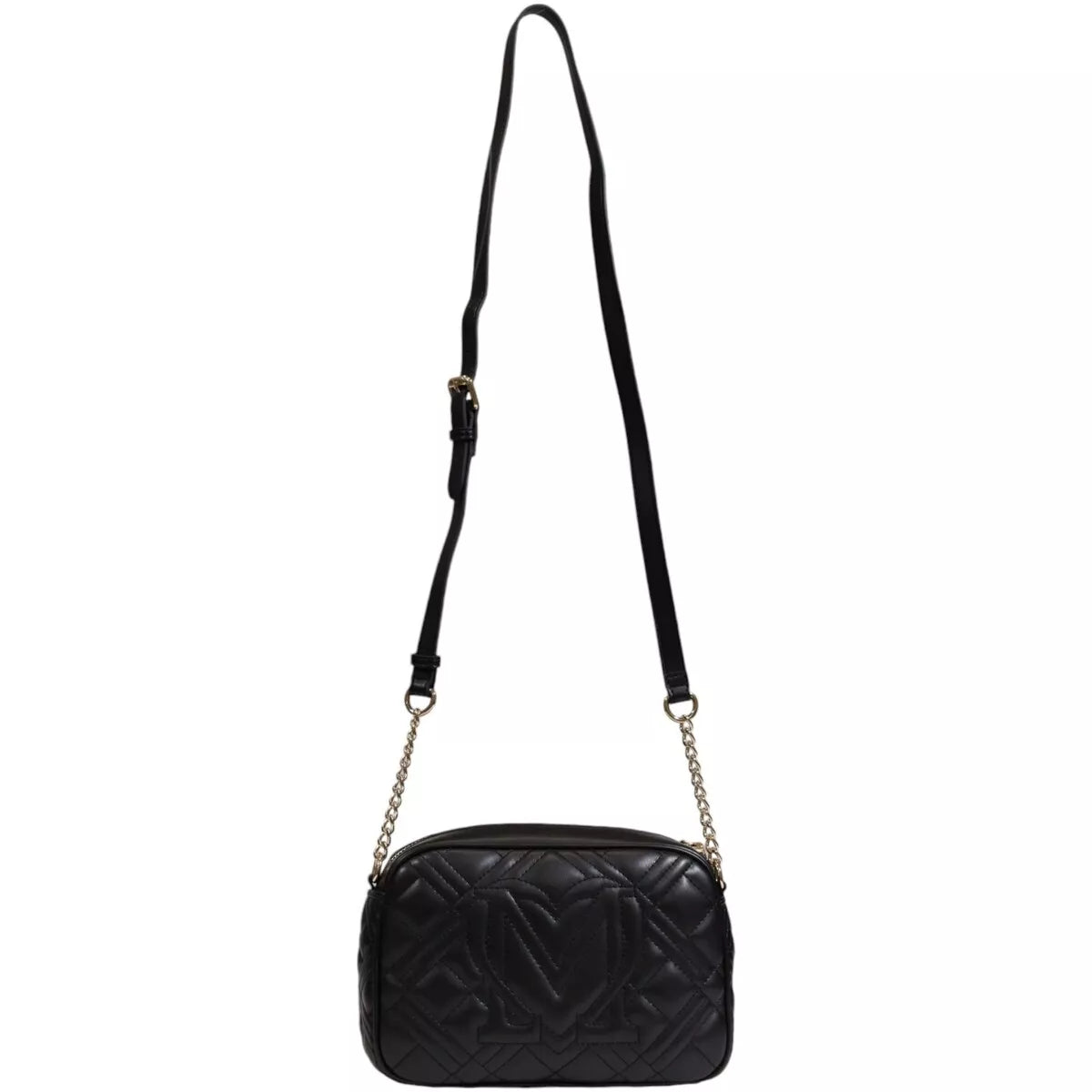 Love Moschino Women’s Black Printed Zip Handbag – Stylish, Modern & Versatile