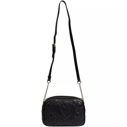 Love Moschino Women’s Black Printed Zip Handbag – Stylish, Modern & Versatile