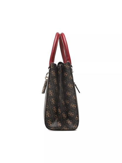 Guess Women’s Brown Zip-Fastening Handbag – Spacious Fall/Winter Tote