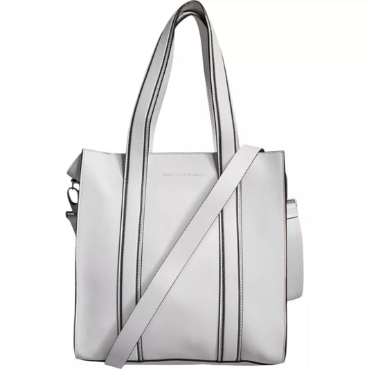 Brunello Cucinelli Women’s White Leather Shoulder Tote Bag – Luxury Italian Designer Handbag