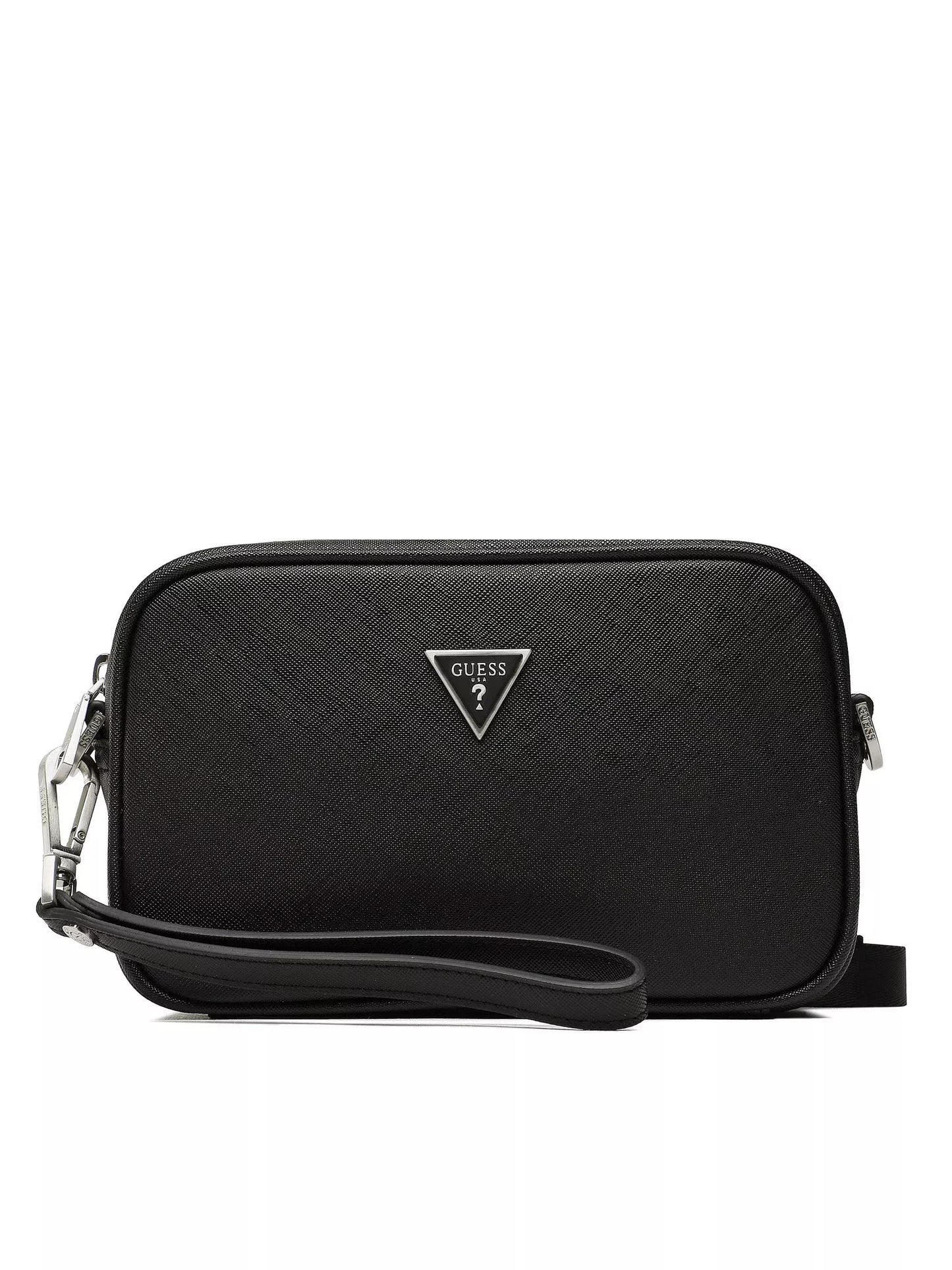 GUESS Men’s Black Shoulder Bag – Sleek Everyday Crossbody for Modern Style