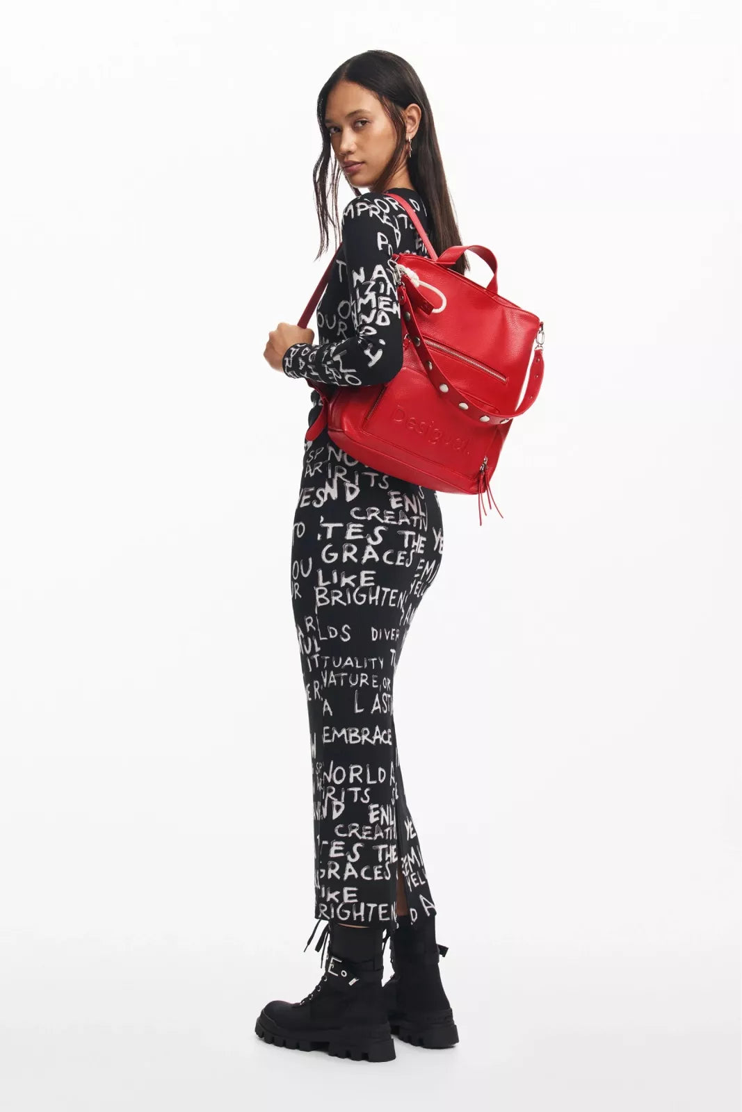 Desigual Red Handbag and Rucksack for Women