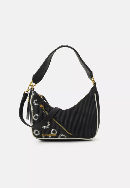 Desigual Black and White Bag with Adjustable Strap and Stylish Details