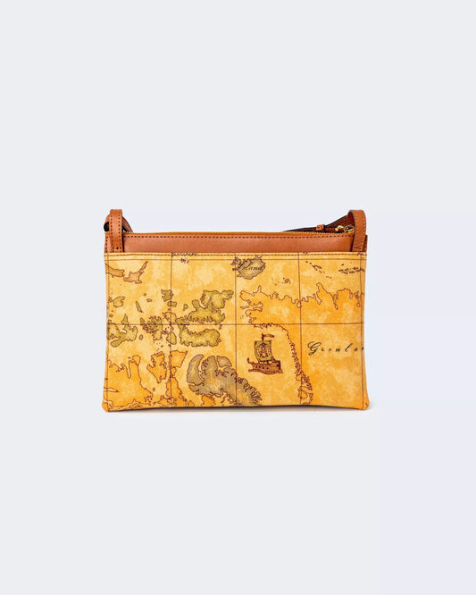 Alviero Martini Prima Classe Women’s Beige Leather Bag with Zip and Lined Interior