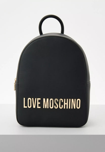 Love Moschino Women’s Black Faux Leather Rucksack – Chic & Functional