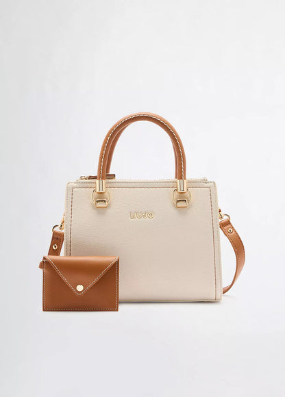 Liu Jo Women’s White Handbag – Elegant Minimalist Zip Closure