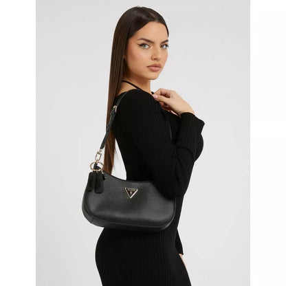 Guess Women’s Black Faux Leather Handbag – Timeless Fall/Winter Luxury