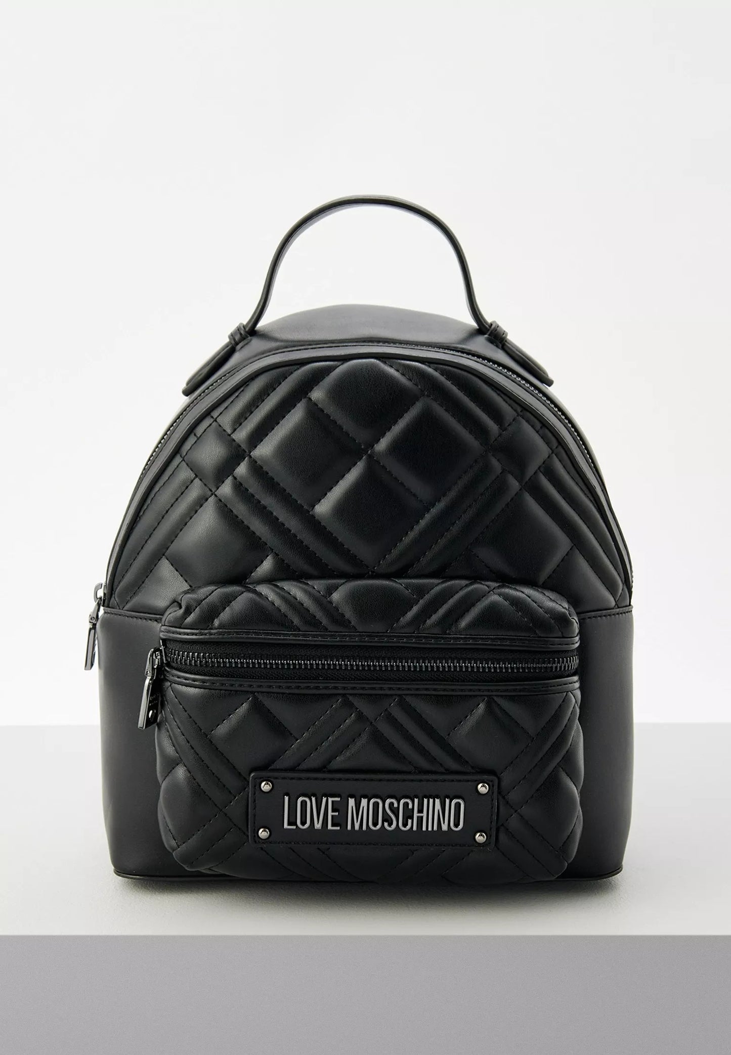 Love Moschino Women’s Black Rucksack with Front Pockets – Elegant Everyday Backpack