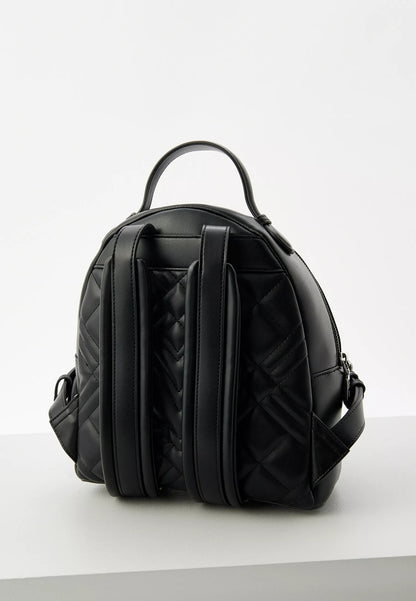 Love Moschino Women’s Black Rucksack with Front Pockets – Elegant Everyday Backpack