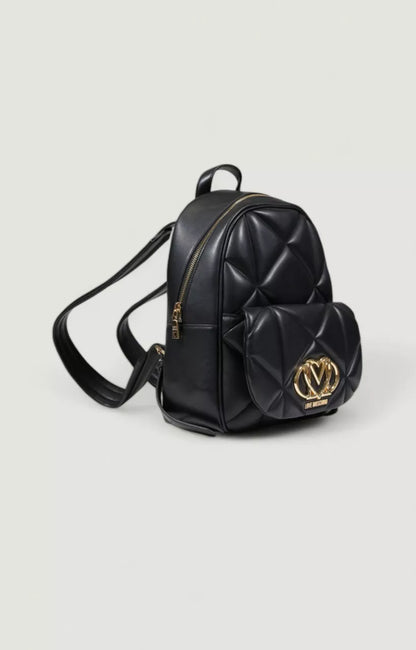 Love Moschino Women’s Black Plain Rucksack with Zip
