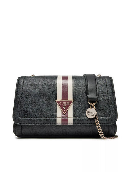 Guess Women’s Black Shoulder Bag – Elegant PU Leather Handbag for Fall & Winter