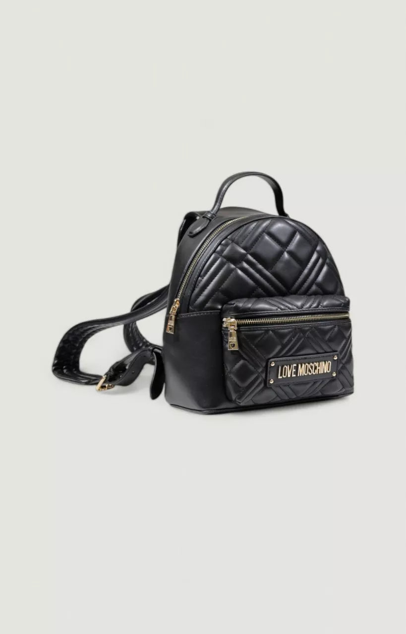 Love Moschino Women’s Black Rucksack with Zip Pockets