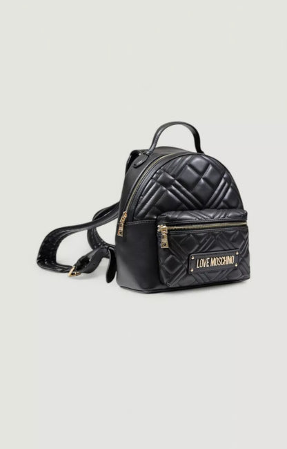 Love Moschino Women’s Black Rucksack with Zip Pockets