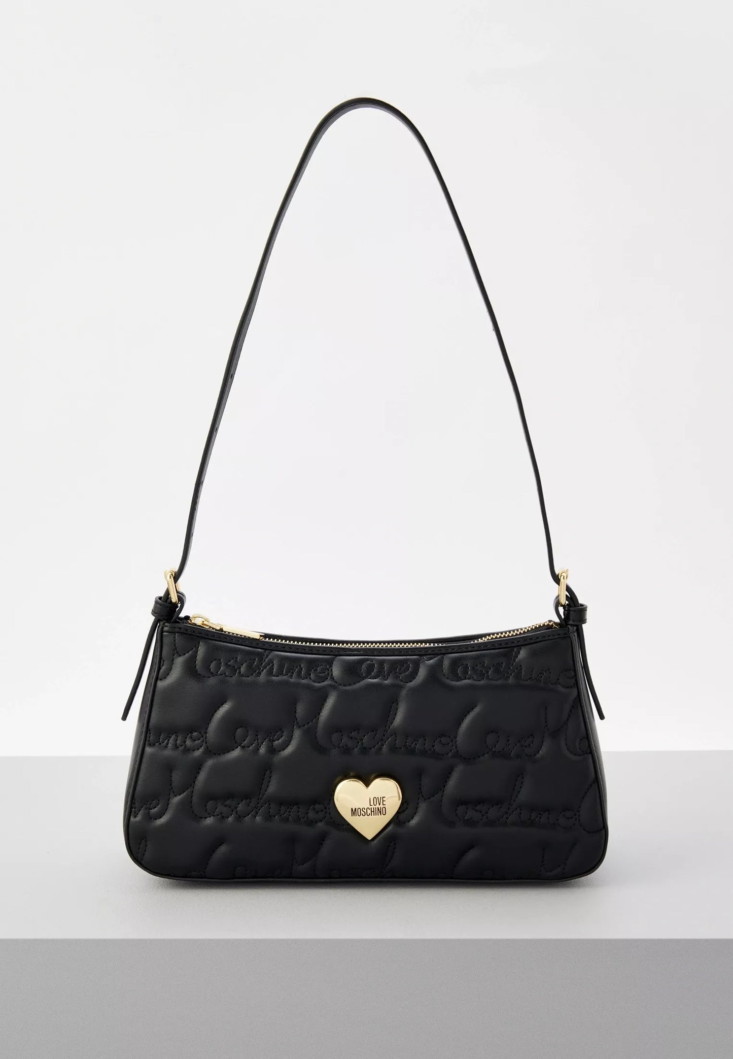 Love Moschino Women’s Black Handbag – Elegant Plain Zip Closure