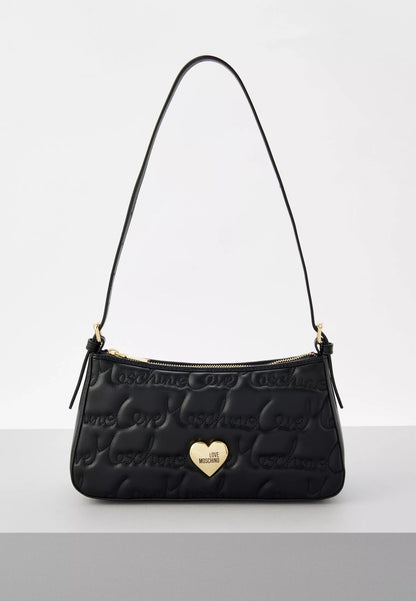 Love Moschino Women’s Black Handbag – Elegant Plain Zip Closure
