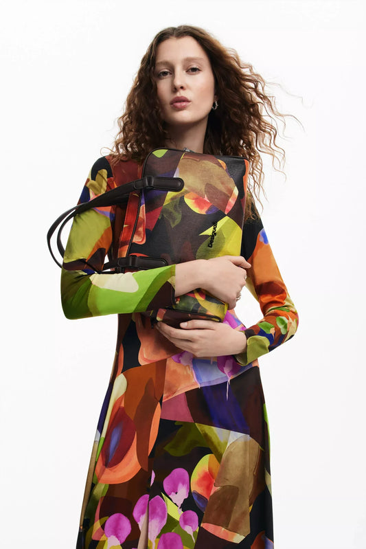 Desigual Women’s Abstract Pattern Fall/Winter Bag – 100% Polyurethane