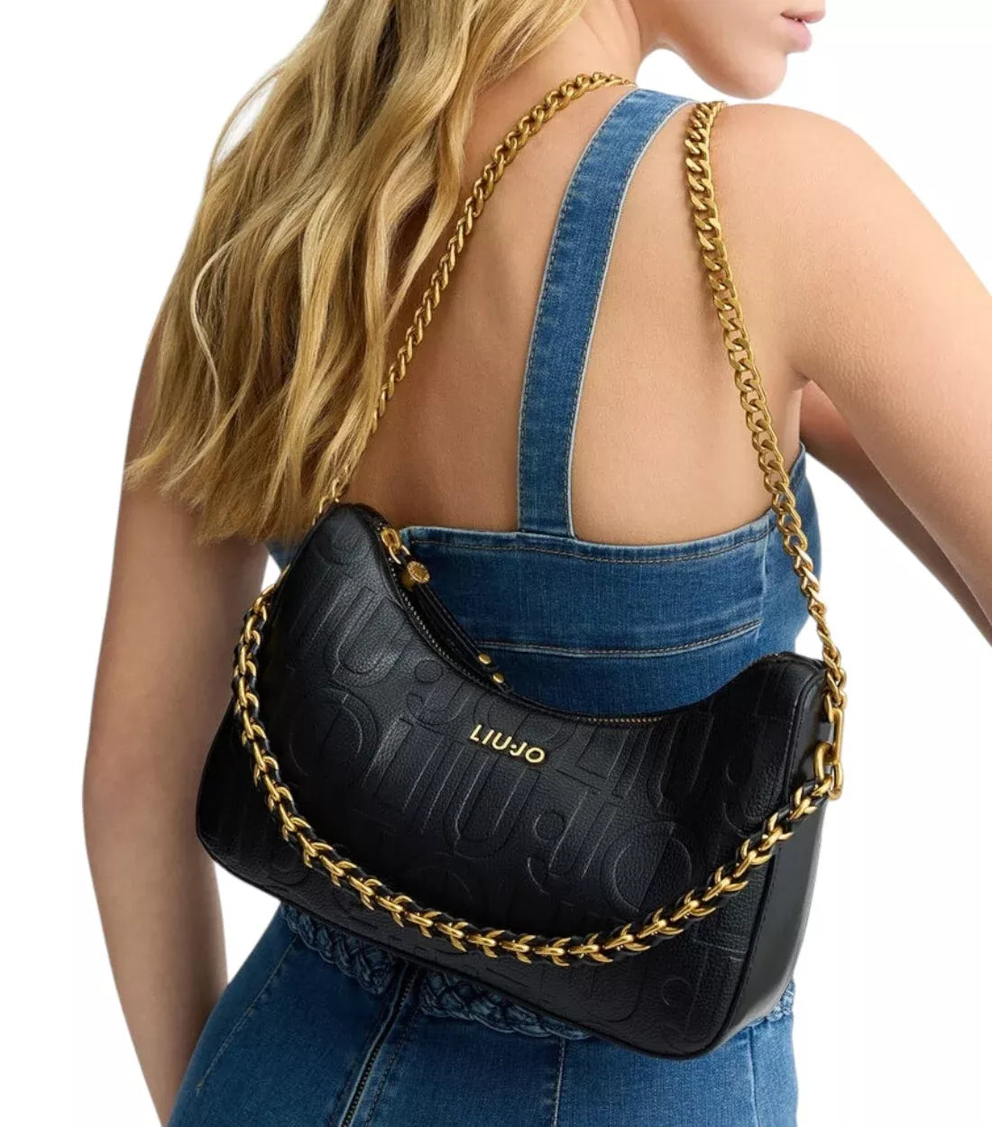 Liu Jo Women’s White/Black Print Bag with Zip Fastening